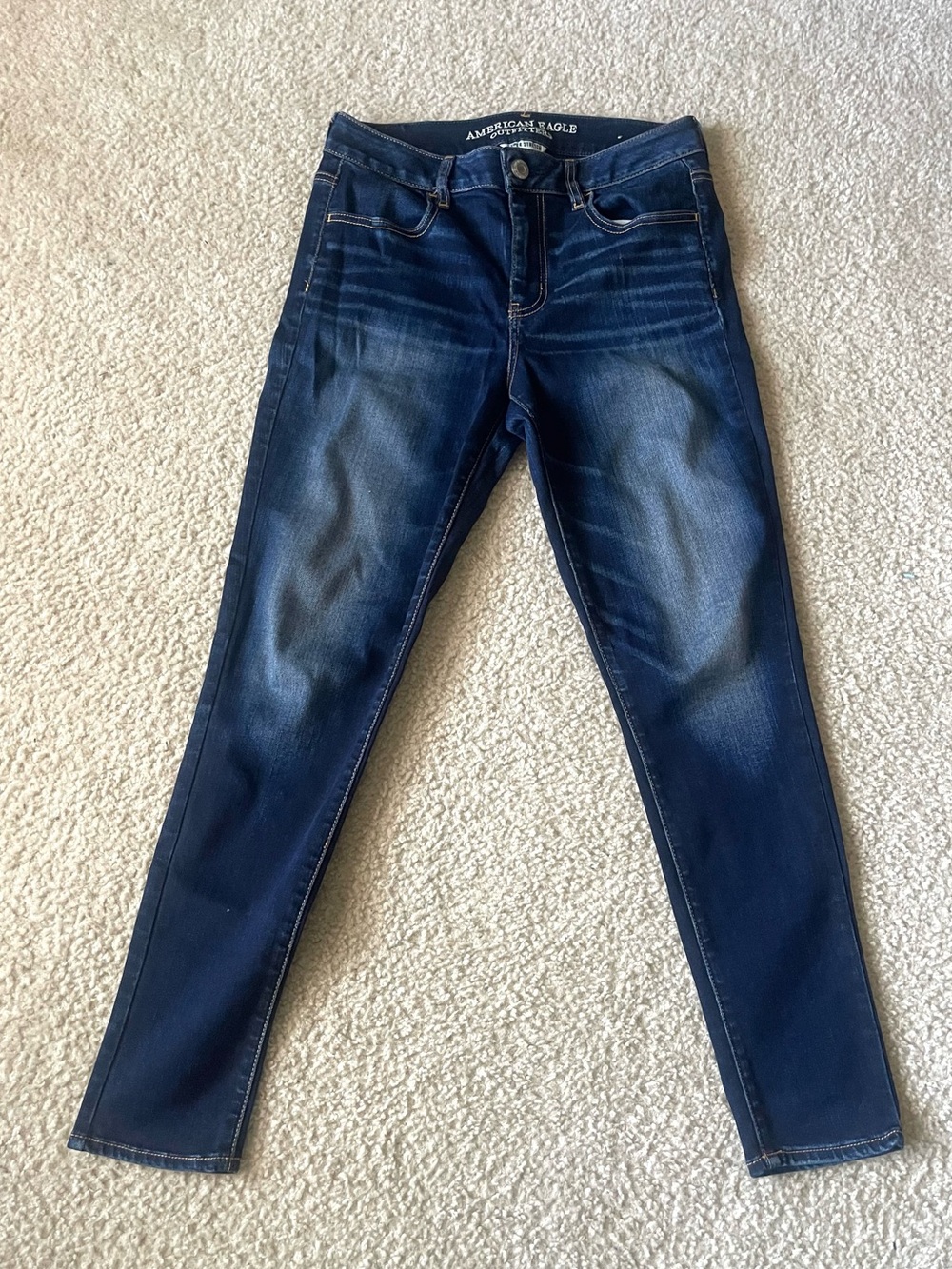 American Eagle Outfitters High Rise Dark Blue Skinny Jeans Size 10